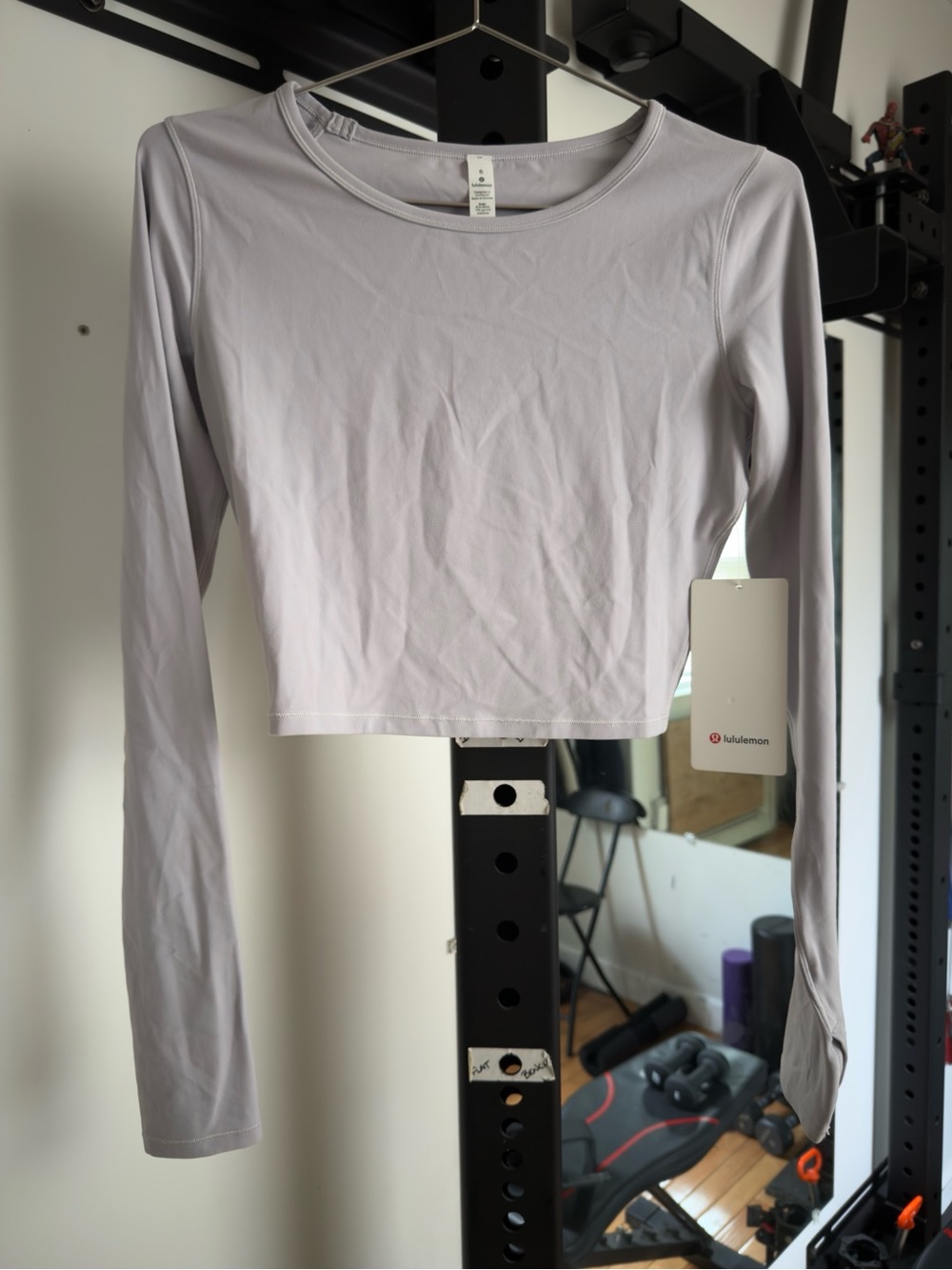 lululemon athletica Long Sleeve Crop Top - Light Lavender size 6